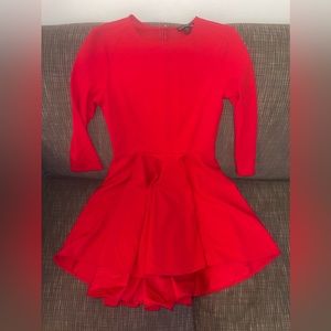 Express red fit and flair dress